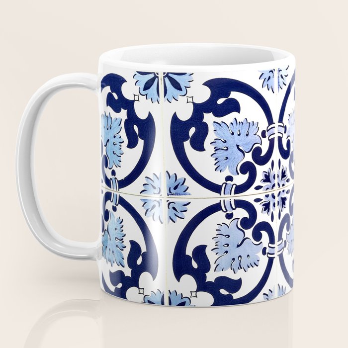 Azulejos, moroccan tiles, Painted tiles, blue, white, portugal Coffee Mug Gallery Image 3