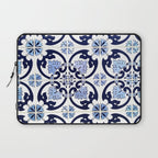Azulejos, moroccan tiles, Painted tiles, blue, white, portugal Laptop Sleeve Gallery Image 1