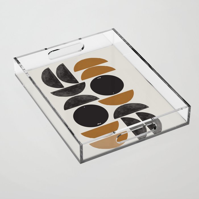 Geometry Shape Mid Century Organic Art Print Acrylic Tray Gallery Image 1