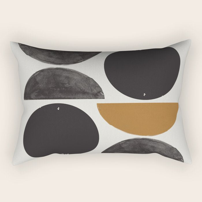 Geometry Shape Mid Century Organic Art Print Rectangular Pillow Gallery Image 2