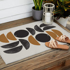 Geometry Shape Mid Century Organic Art Print Outdoor Rug Gallery Image 2