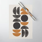 Geometry Shape Mid Century Organic Art Print Wrapping Paper Gallery Image 1