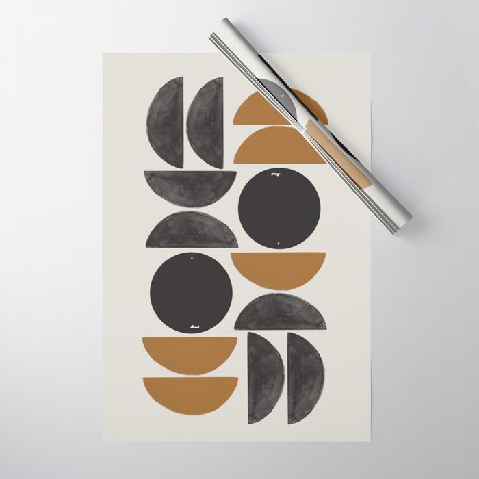 Geometry Shape Mid Century Organic Art Print Wrapping Paper Gallery Image 1