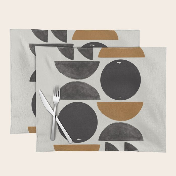 Geometry Shape Mid Century Organic Art Print Placemat Gallery Image 1