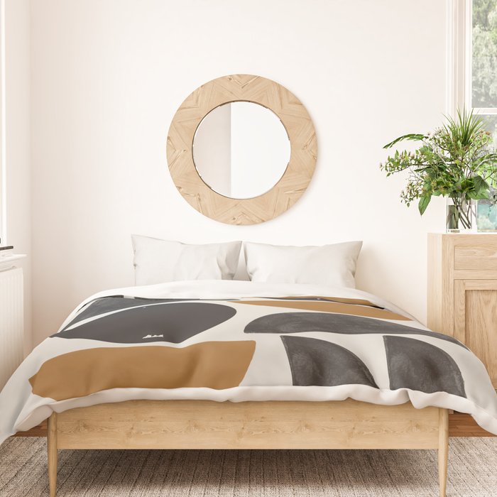 Geometry Shape Mid Century Organic Art Print Duvet Cover Gallery Image 3