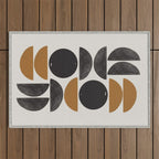 Geometry Shape Mid Century Organic Art Print Outdoor Rug Gallery Image 1