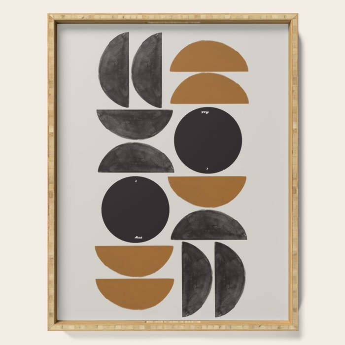 Geometry Shape Mid Century Organic Art Print Serving Tray Gallery Image 1