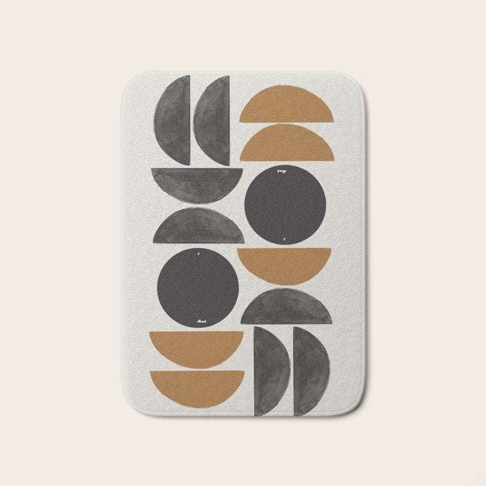 Geometry Shape Mid Century Organic Art Print Bath Mat Gallery Image 1