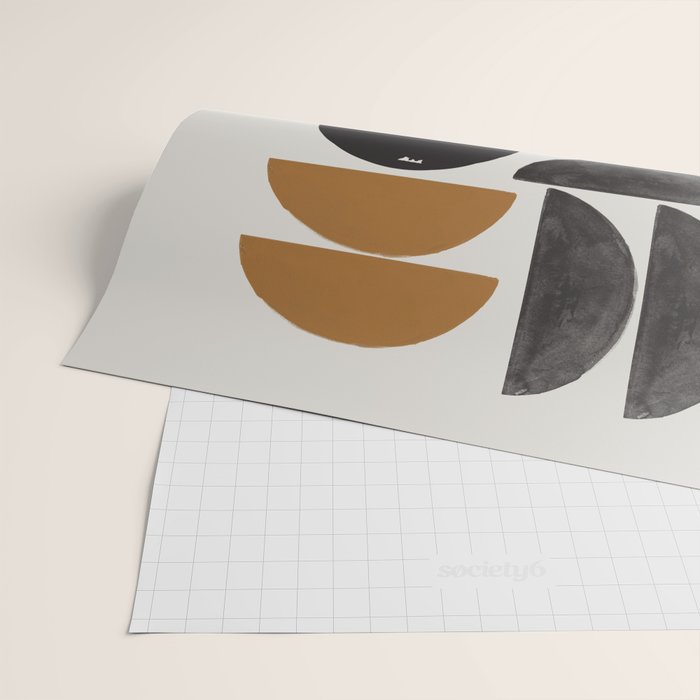 Geometry Shape Mid Century Organic Art Print Wrapping Paper Gallery Image 2