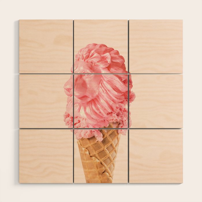 THE LION CREAM Wood Wall Art Gallery Image 1