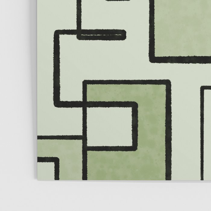Piet Composition  Sage Green - Mid-Century Modern Minimalist Geometric Abstract  Poster Gallery Image 3