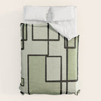 Piet Composition  Sage Green - Mid-Century Modern Minimalist Geometric Abstract  Comforter Gallery Image 6