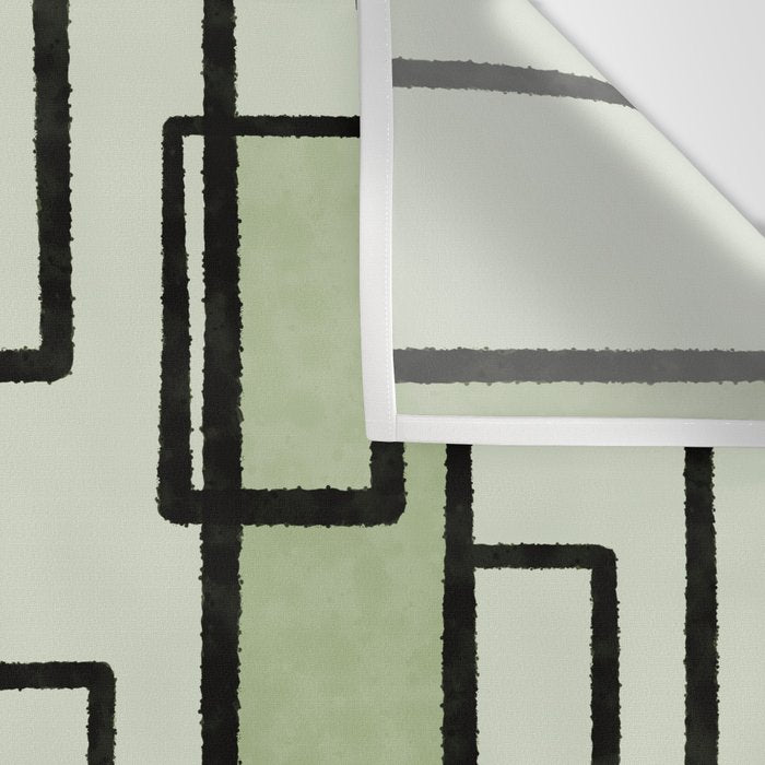 Piet Composition  Sage Green - Mid-Century Modern Minimalist Geometric Abstract  Wall Tapestry Gallery Image 3