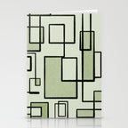 Piet Composition  Sage Green - Mid-Century Modern Minimalist Geometric Abstract  Stationery Card Gallery Image 2