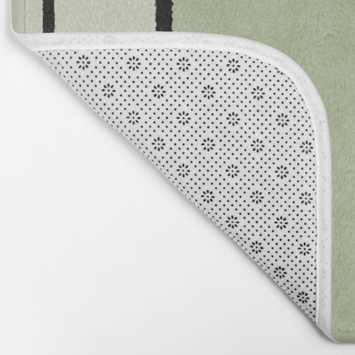 Piet Composition  Sage Green - Mid-Century Modern Minimalist Geometric Abstract  Bath Mat Gallery Image 2