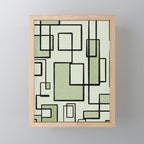 Piet Composition  Sage Green - Mid-Century Modern Minimalist Geometric Abstract  Mini Art Print Gallery Image 1