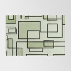 Piet Composition  Sage Green - Mid-Century Modern Minimalist Geometric Abstract  Rug Gallery Image 2