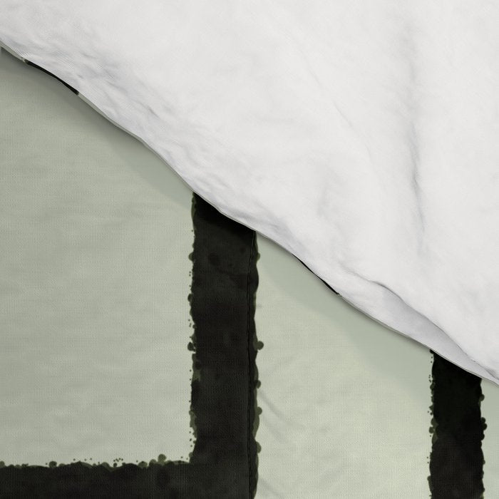 Piet Composition  Sage Green - Mid-Century Modern Minimalist Geometric Abstract  Comforter Gallery Image 4