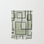 Piet Composition  Sage Green - Mid-Century Modern Minimalist Geometric Abstract  Wall Hanging Gallery Image 1