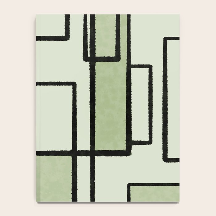 Piet Composition  Sage Green - Mid-Century Modern Minimalist Geometric Abstract  Notebook Gallery Image 4