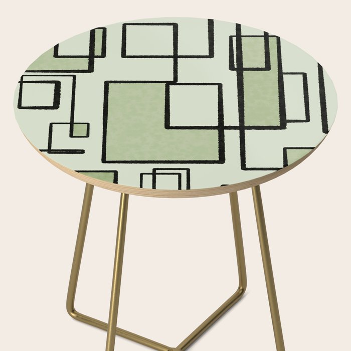 Piet Composition  Sage Green - Mid-Century Modern Minimalist Geometric Abstract  Side Table Gallery Image 2
