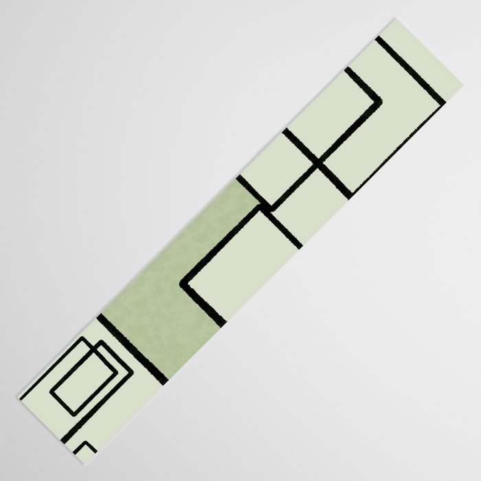 Piet Composition  Sage Green - Mid-Century Modern Minimalist Geometric Abstract  Table Runner Gallery Image 3