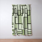 Piet Composition  Sage Green - Mid-Century Modern Minimalist Geometric Abstract  Window Curtain Gallery Image 3