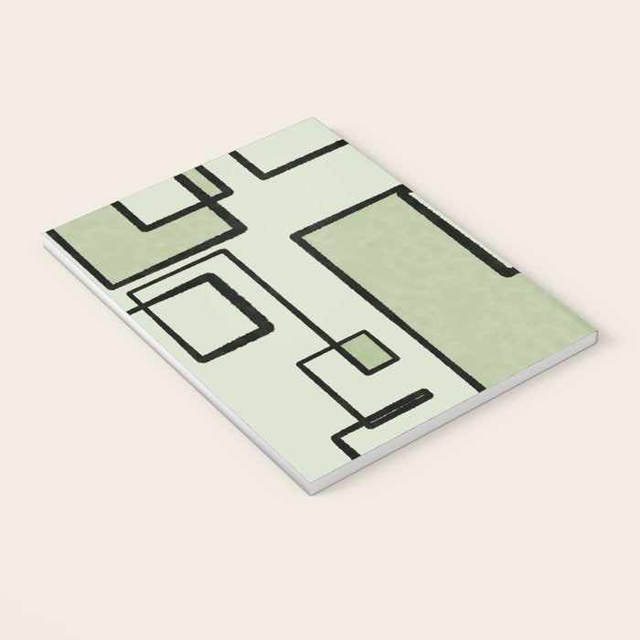 Piet Composition  Sage Green - Mid-Century Modern Minimalist Geometric Abstract  Notebook Gallery Image 3