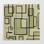 Piet Composition  Sage Green - Mid-Century Modern Minimalist Geometric Abstract  Wood Wall Art Gallery Image 1