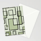 Piet Composition  Sage Green - Mid-Century Modern Minimalist Geometric Abstract  Stationery Card Gallery Image 2