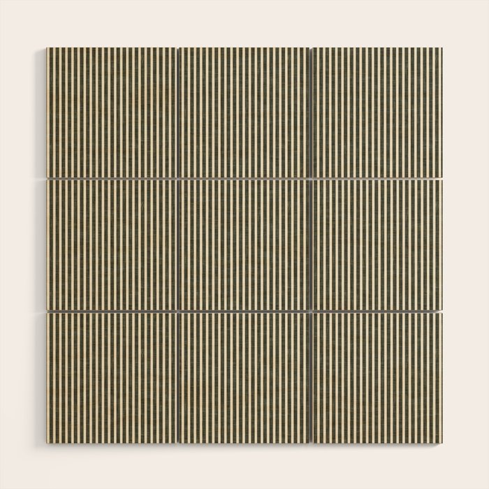 linen textured stripes - olive green Wood Wall Art Gallery Image 2