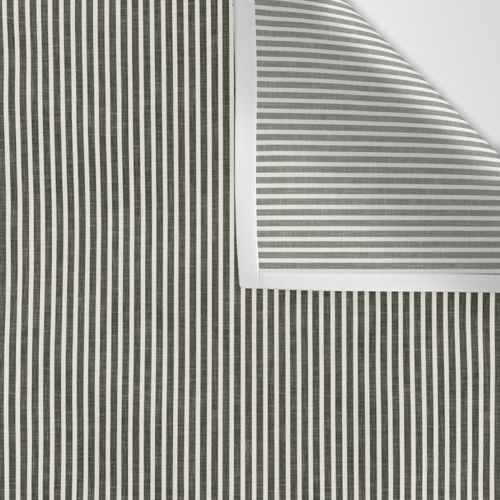 linen textured stripes - olive green Wall Tapestry Gallery Image 3
