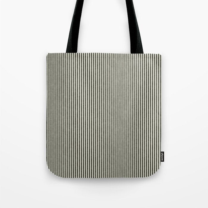 linen textured stripes - olive green Tote Bag Gallery Image 1