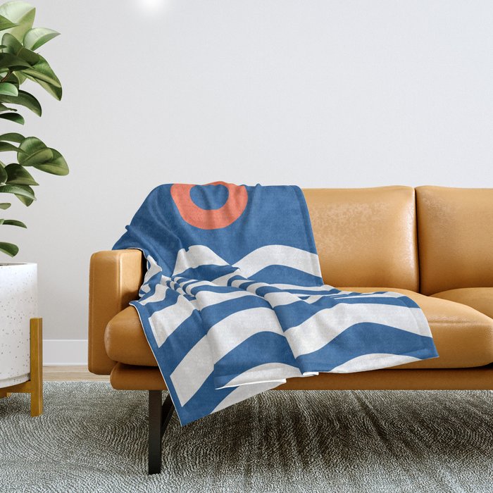 Nautical 03 Seascape Throw Blanket Gallery Image 1