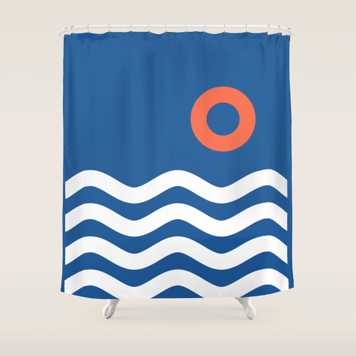Nautical 03 Seascape Shower Curtain Gallery Image 1