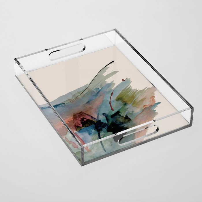 Begin again [2]: an abstract mixed media piece in a variety of colors Acrylic Tray Gallery Image 1