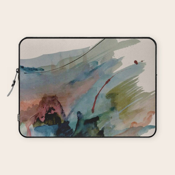 Begin again [2]: an abstract mixed media piece in a variety of colors Laptop Sleeve Gallery Image 1