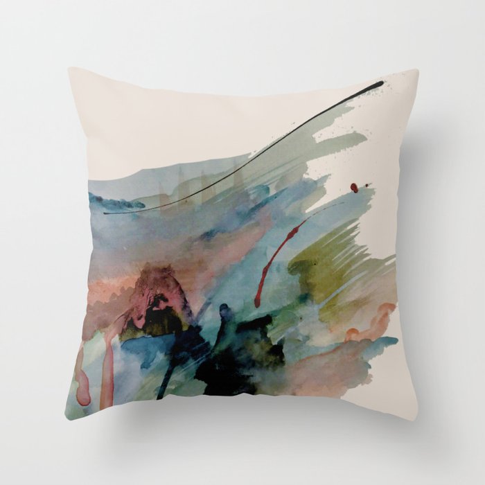 Begin again [2]: an abstract mixed media piece in a variety of colors Throw Pillow Gallery Image 6