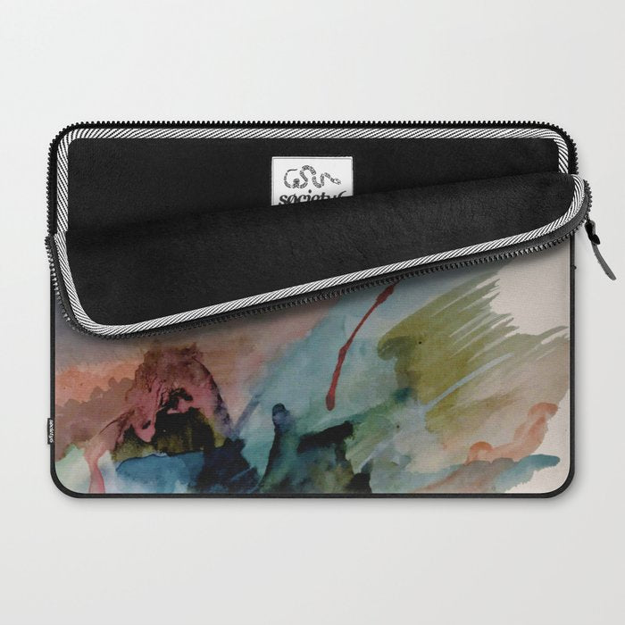 Begin again [2]: an abstract mixed media piece in a variety of colors Laptop Sleeve Gallery Image 2
