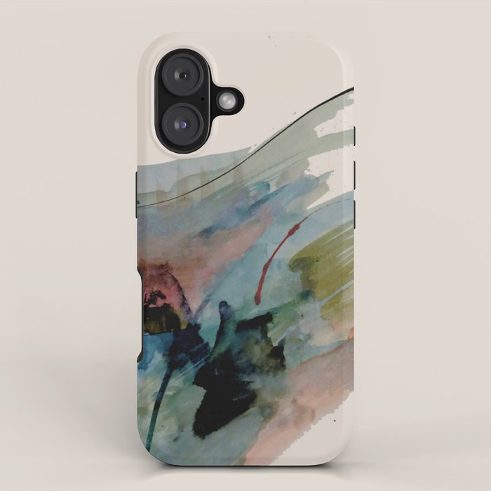 Begin again [2]: an abstract mixed media piece in a variety of colors iPhone Case Gallery Image 1