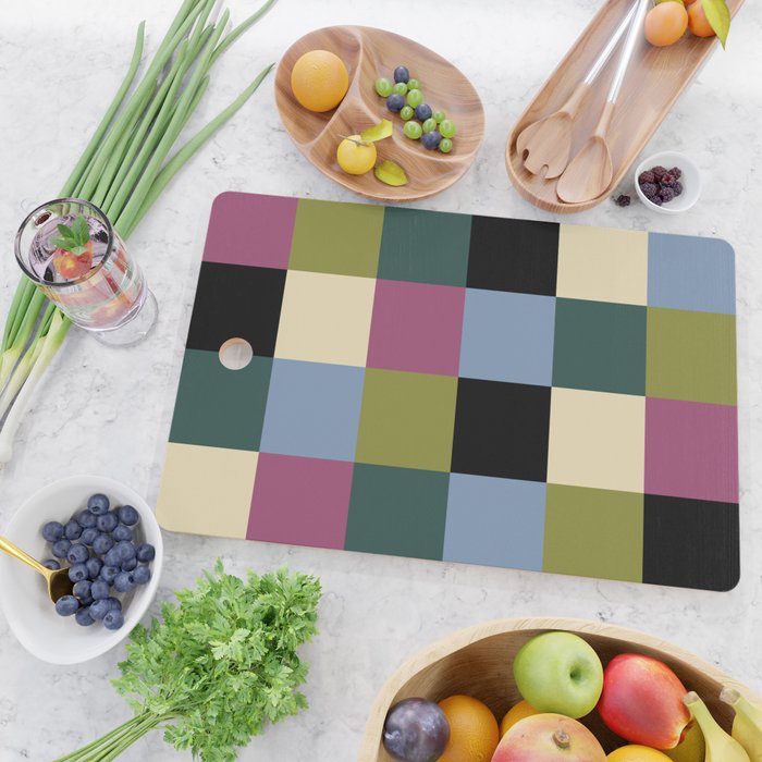 Bold Colorful Checks Pattern - Large I Cutting Board Gallery Image 2