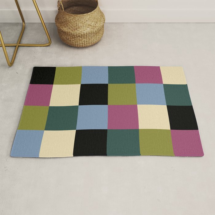 Bold Colorful Checks Pattern - Large I Rug Gallery Image 1