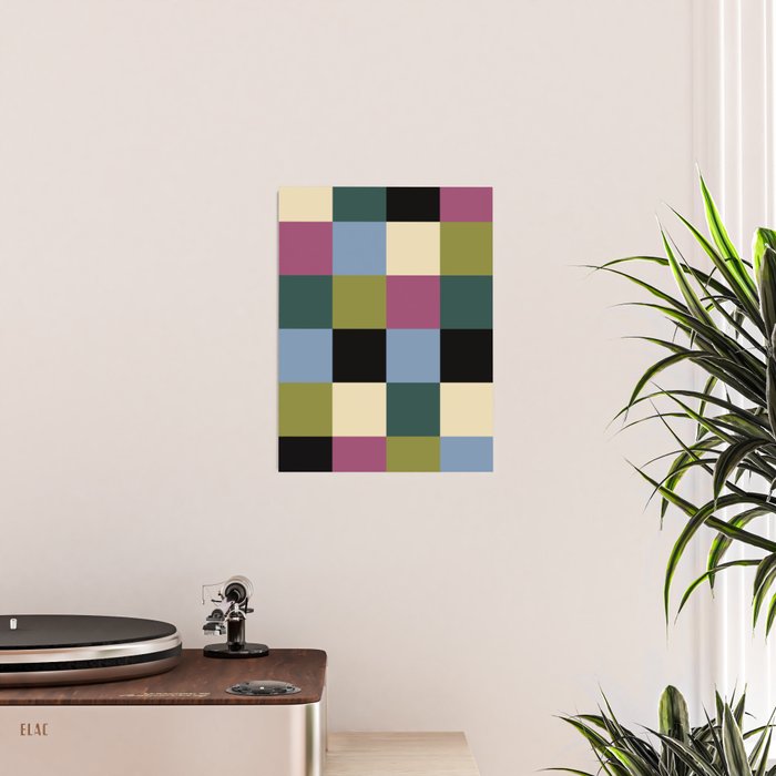 Bold Colorful Checks Pattern - Large I Poster Gallery Image 2