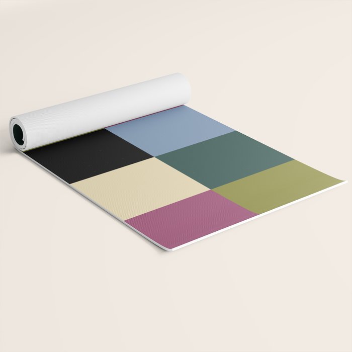 Bold Colorful Checks Pattern - Large I Yoga Mat Gallery Image 2