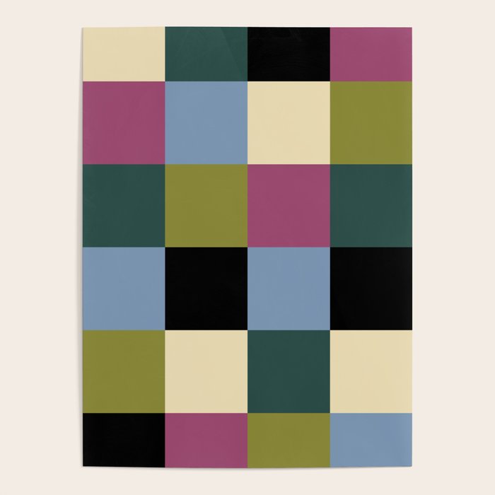 Bold Colorful Checks Pattern - Large I Poster Gallery Image 4