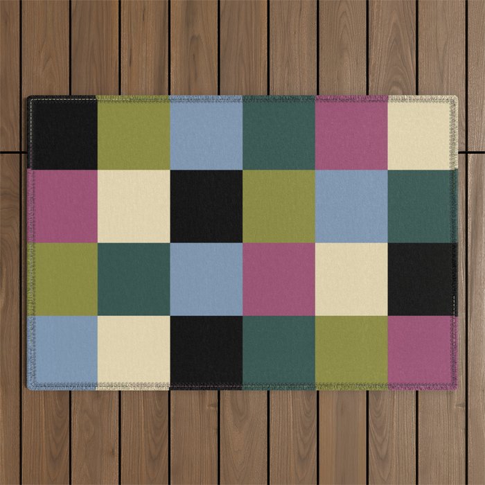 Bold Colorful Checks Pattern - Large I Outdoor Rug Gallery Image 1