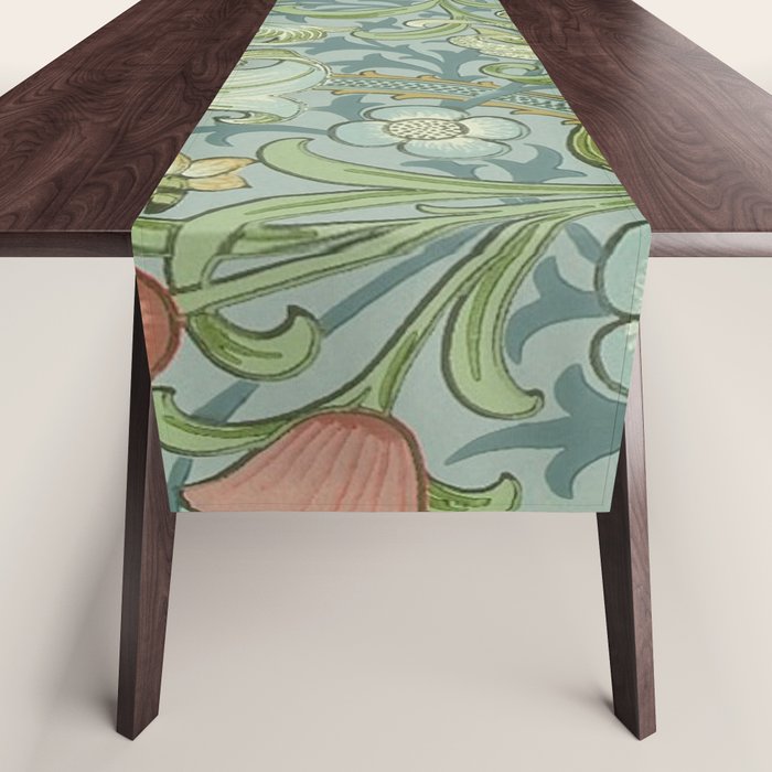 William Morris Vintage Golden Lily Mineral Blue Table Runner Gallery Image 1