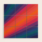 Sacred Geometric Stripes: Retro 80s Edition Wood Wall Art Gallery Image 1