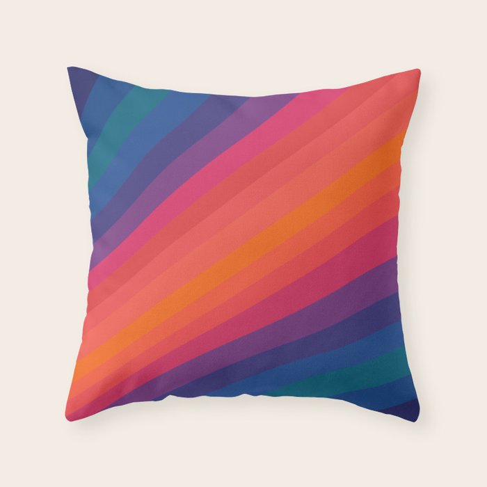 Sacred Geometric Stripes: Retro 80s Edition Throw Pillow Gallery Image 6