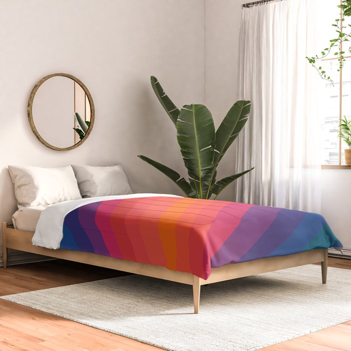 Sacred Geometric Stripes: Retro 80s Edition Comforter Gallery Image 2